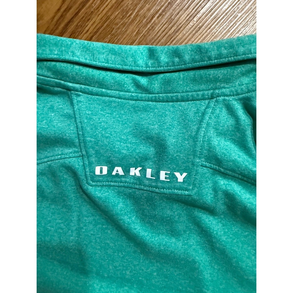Oakley Mens‎ XL Green Golf Polo Shirt Short Sleeve Center Logo - Picture 5 of 5